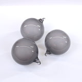 4" Grey Bubblegum Glass Ball Ornament Box Of 3