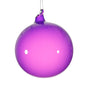 4" Purple Bubblegum Glass Ornament Set Of 3
