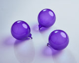 4" Purple Bubblegum Glass Ornament Box Of 3