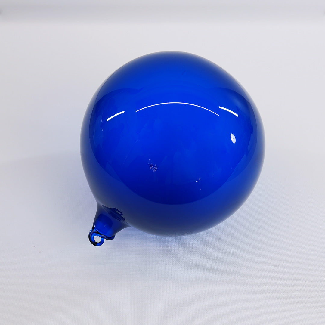 6" Ageian Sea Blue Bubblegum Glass Ornament