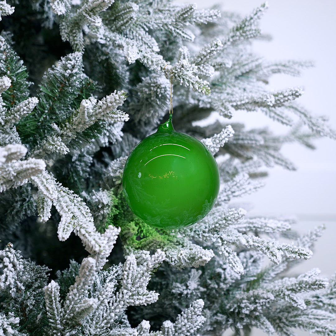 6" Citrus Green Bubblegum Glass Ornament