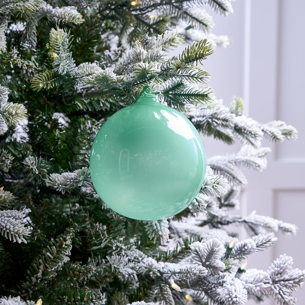 6" Light Turquoise Bubblegum Glass Ornament