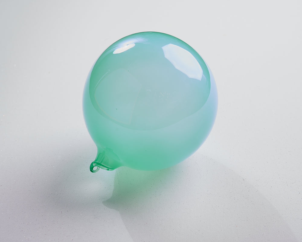 6" Light Turquoise Bubblegum Glass Ornament