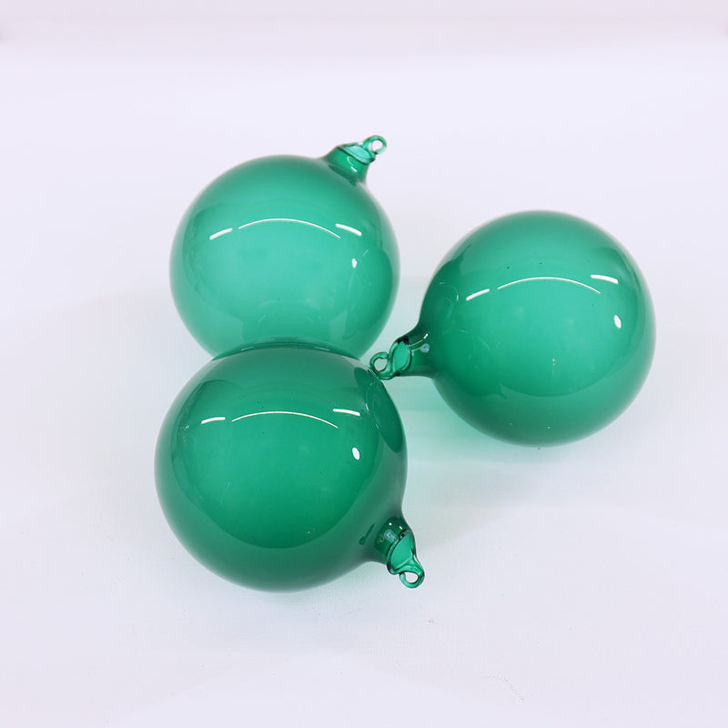 Adorno de cristal verde eucalipto Bubblegum de 10 cm, caja de 3 unidades