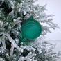 4" Eucalyptus Green Bubblegum Glass Ornament Box Of 3