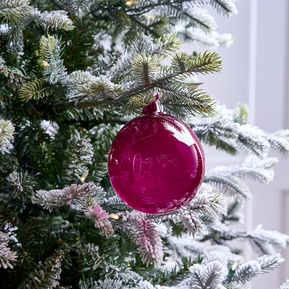 5" Burgundy Bubblegum Glass Ornament