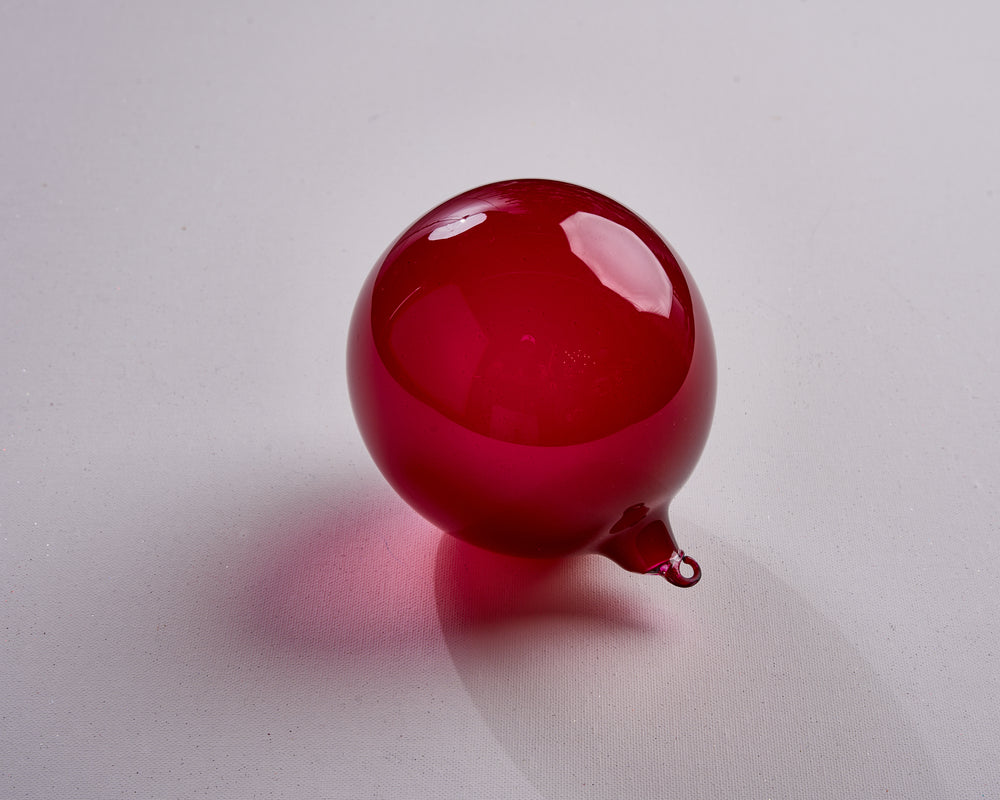 5" Burgundy Bubblegum Glass Ornament