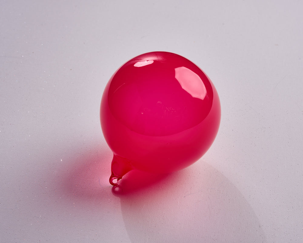 5" Cherry Pink Bubblegum Glass Ornament
