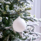 6" White Bottle Glass Ball Ornament