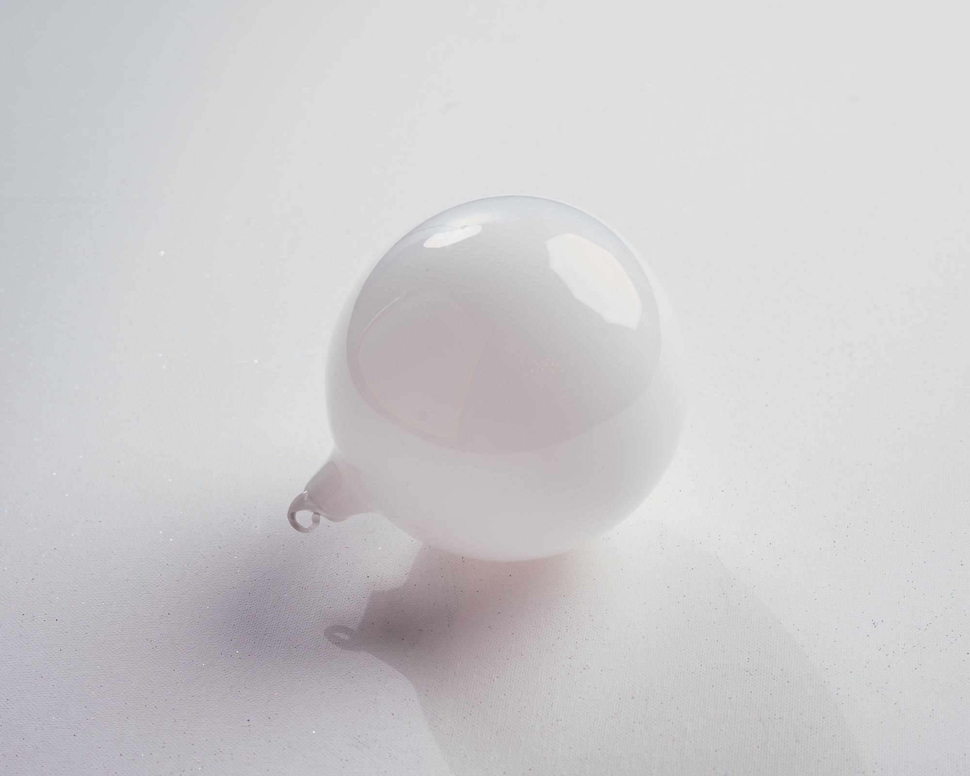 6" White Bottle Glass Ball Ornament