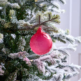 6" Cherry Pink Bubblegum Glass Ornament