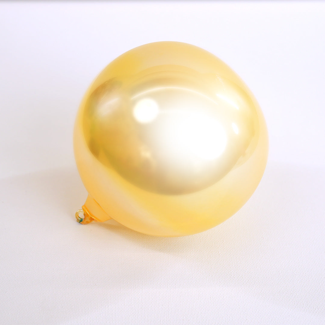 5" Light Gold Pearl Glass Ball Ornament