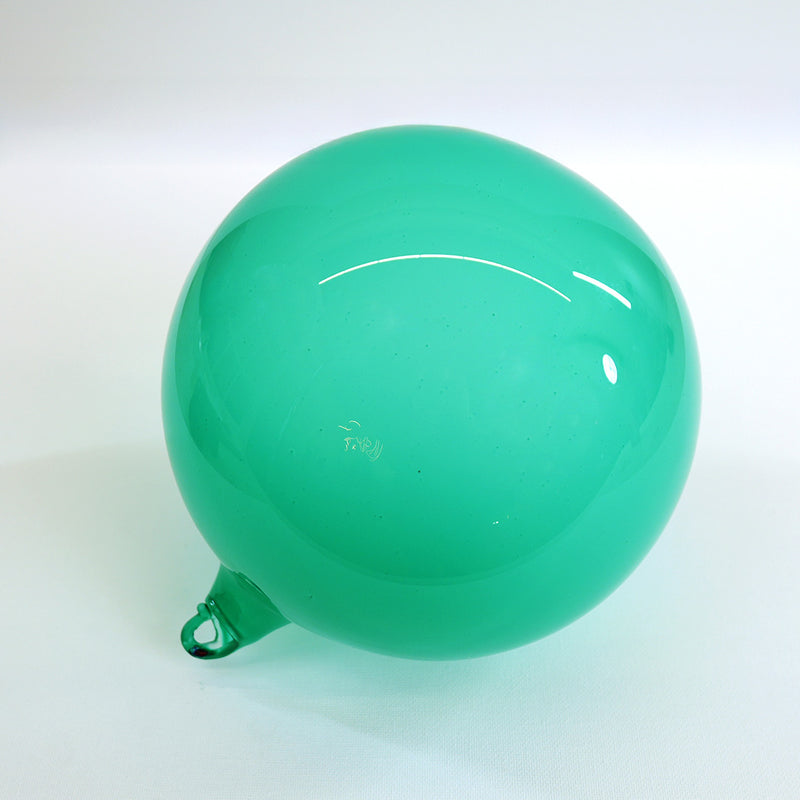 Adorno de cristal color chicle turquesa de 7"