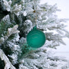 Adorno de cristal color chicle turquesa de 7"