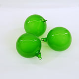 4" Emerald Bubblegum Glass Ornament Box Of 3