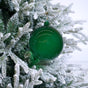 4" Mint Green Bubblegum Glass Ornament Box Of 3