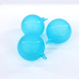 4" Turquoise Bubblegum Glass Ornament Box Of 3