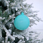 4" Turquoise Bubblegum Glass Ornament Box Of 3