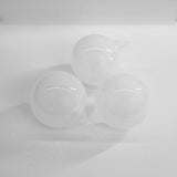 4" White Bubblegum Glass Ornament Box Of 3