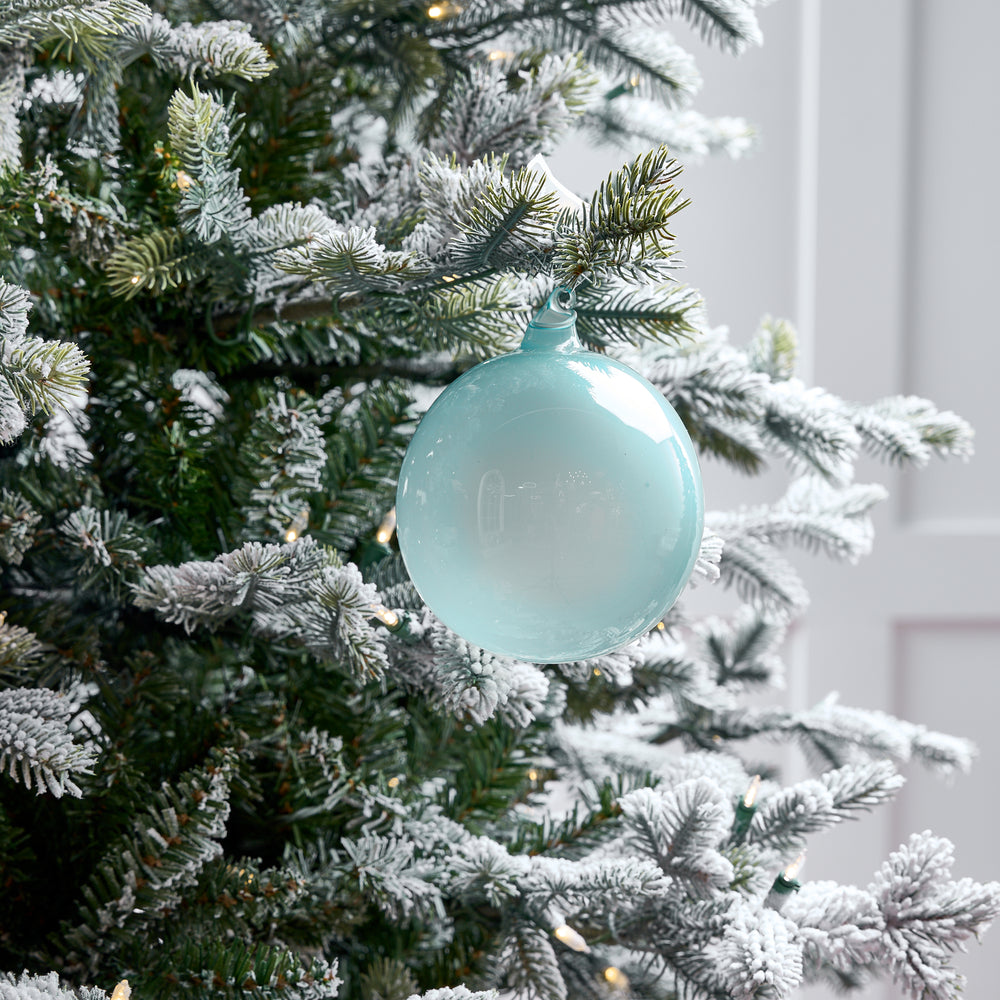 5" Aqua Bubblegum Glass Ornament