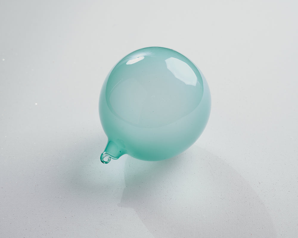 5" Aqua Bubblegum Glass Ornament