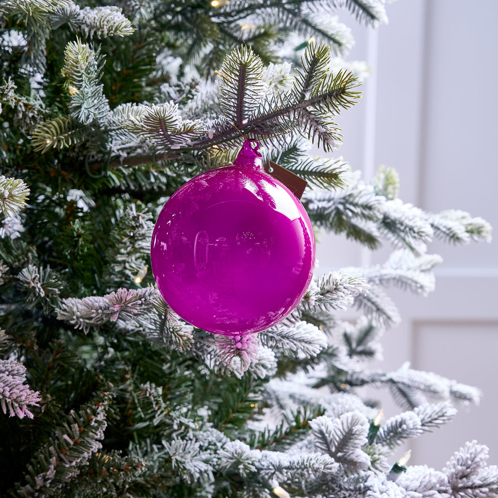 5" Fuchsia Bubblegum Glass Ornament