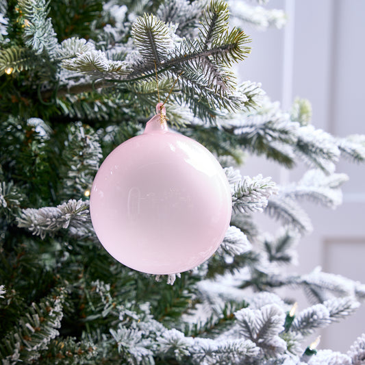 Adorno de cristal color chicle rosa claro de 5"