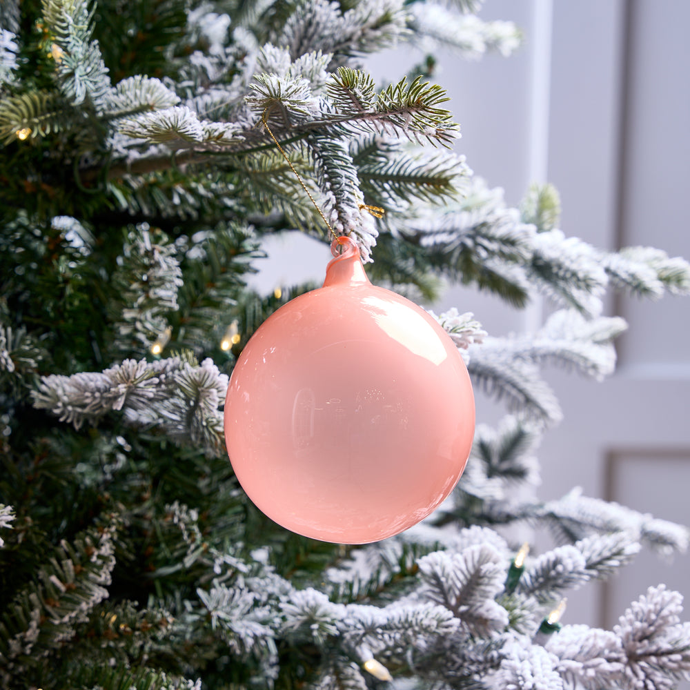 5" Peach Bubblegum Glass Ornament