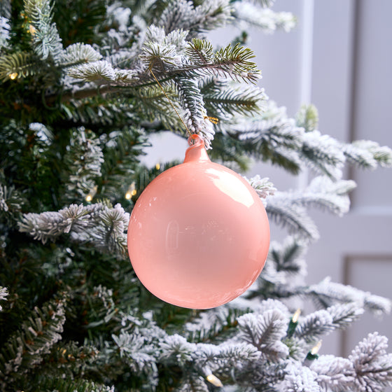 5" Peach Bubblegum Glass Ornament