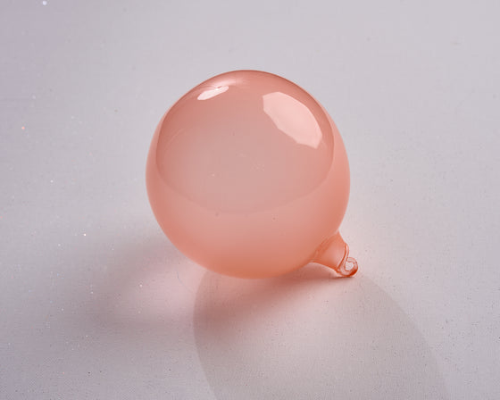 5" Peach Bubblegum Glass Ornament