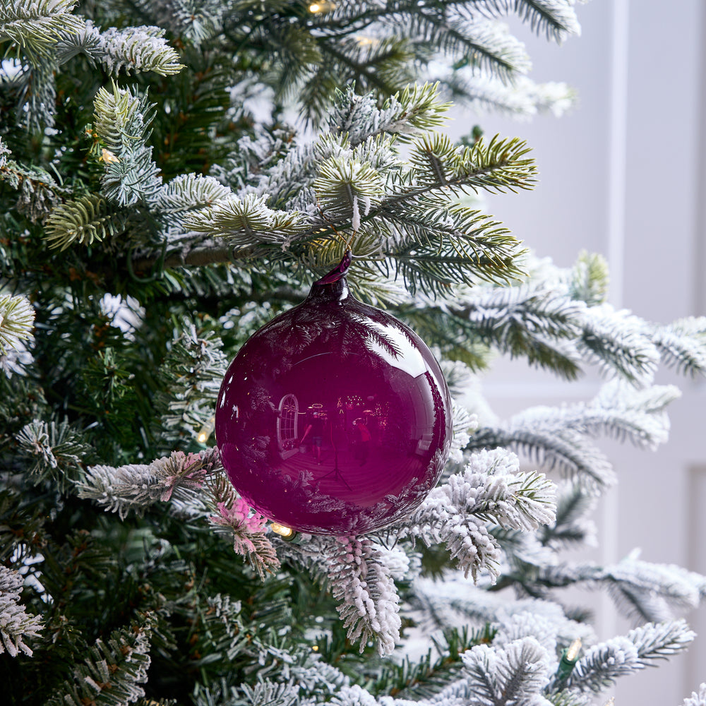 5" Dark Purple Bubblegum Glass Ornament
