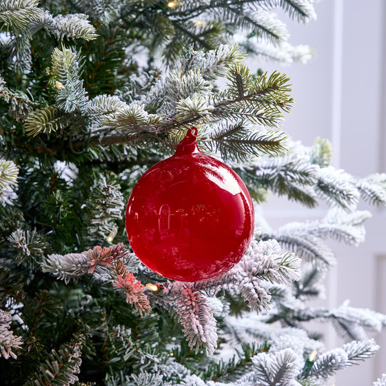 5" Red Bubblegum Glass Ornament