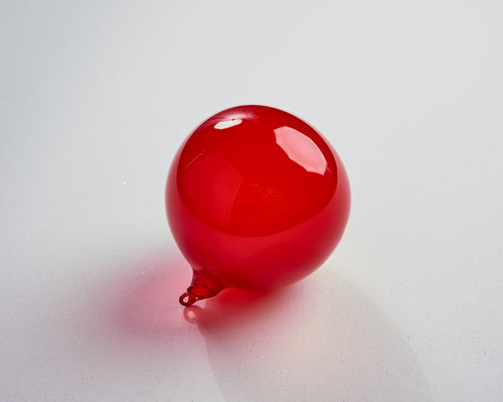 5" Red Bubblegum Glass Ornament