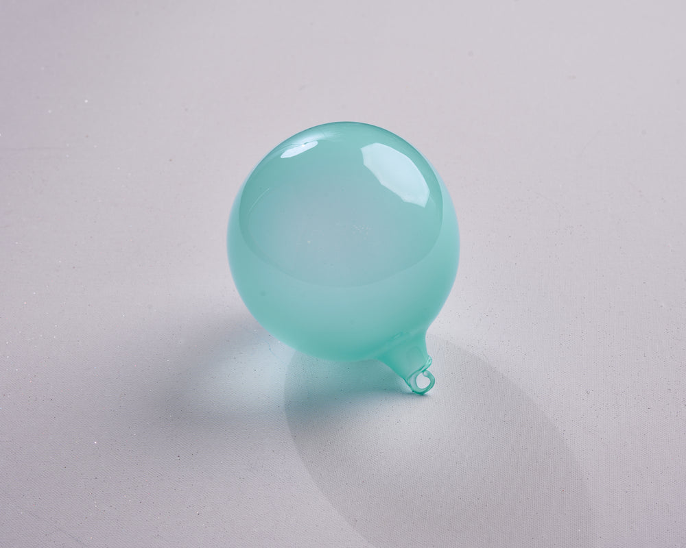 5" Turquoise Bubblegum Glass Ornament