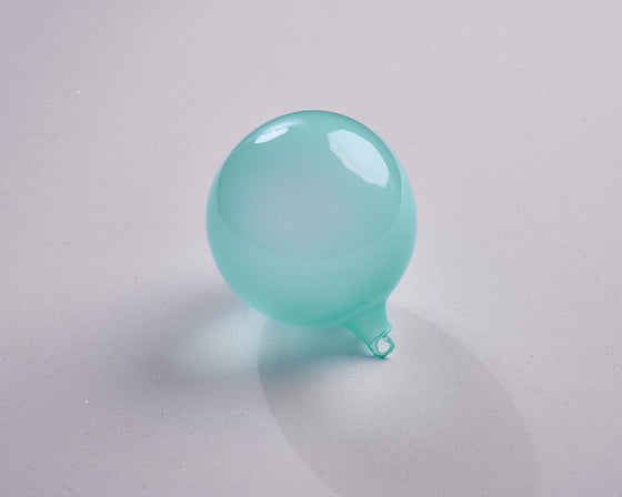 5" Turquoise Bubblegum Glass Ornament