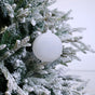 5" White Bubblegum Glass Ornament
