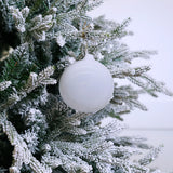 5" White Bubblegum Glass Ornament