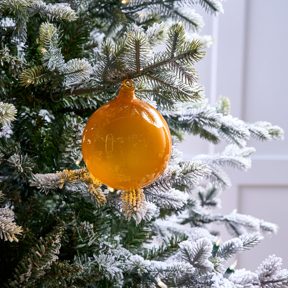 5" Yellow Bubblegum Glass Ornament