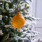 5" Yellow Bubblegum Glass Ornament