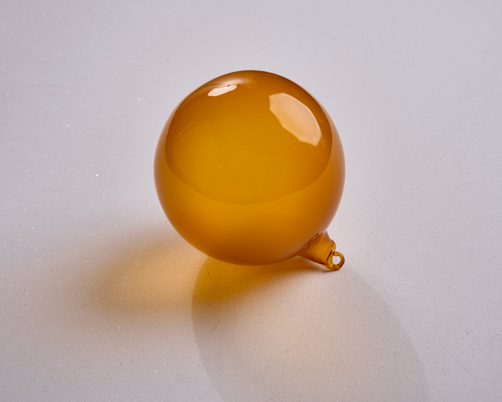 5" Yellow Bubblegum Glass Ornament