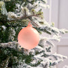 3" Peach Bubblegum Glass Ornament Box Of 6