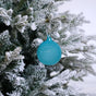 3" Turquoise Bubblegum Glass Ornament Box Of 6