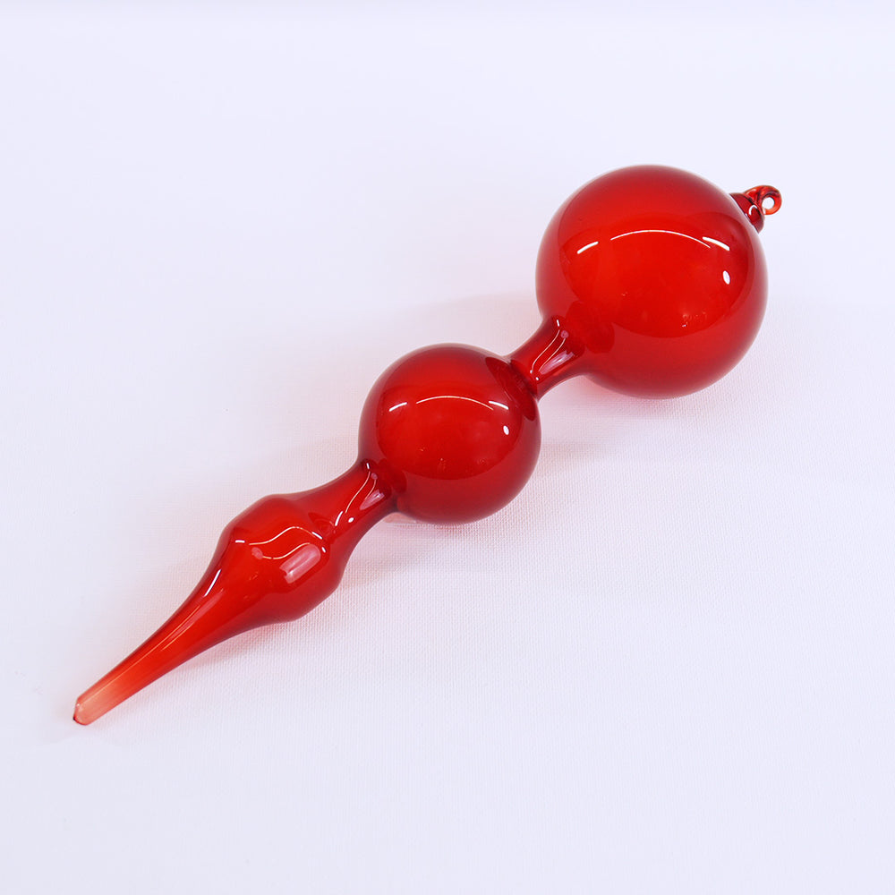 11" Red Bubblegum Glass Finial