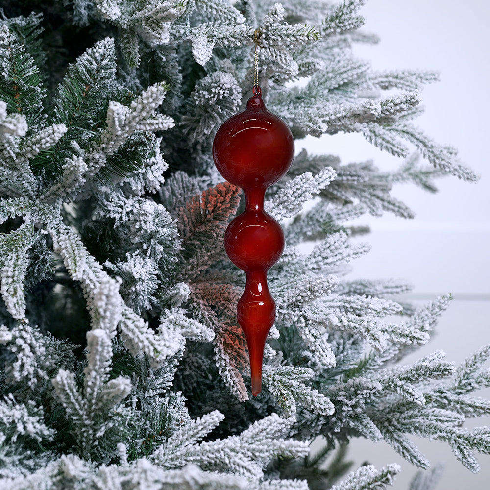 11" Red Bubblegum Glass Finial