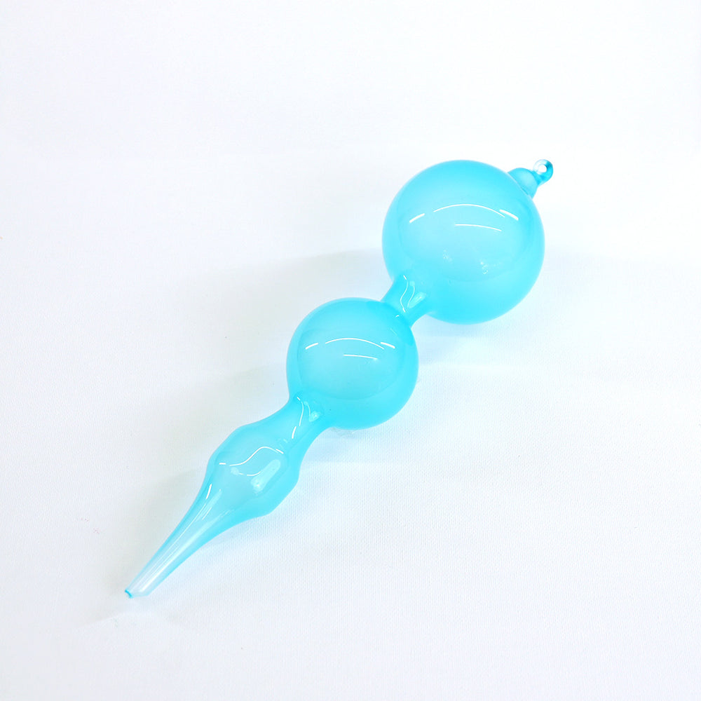 11" Turquoise Bubblegum Glass Finial