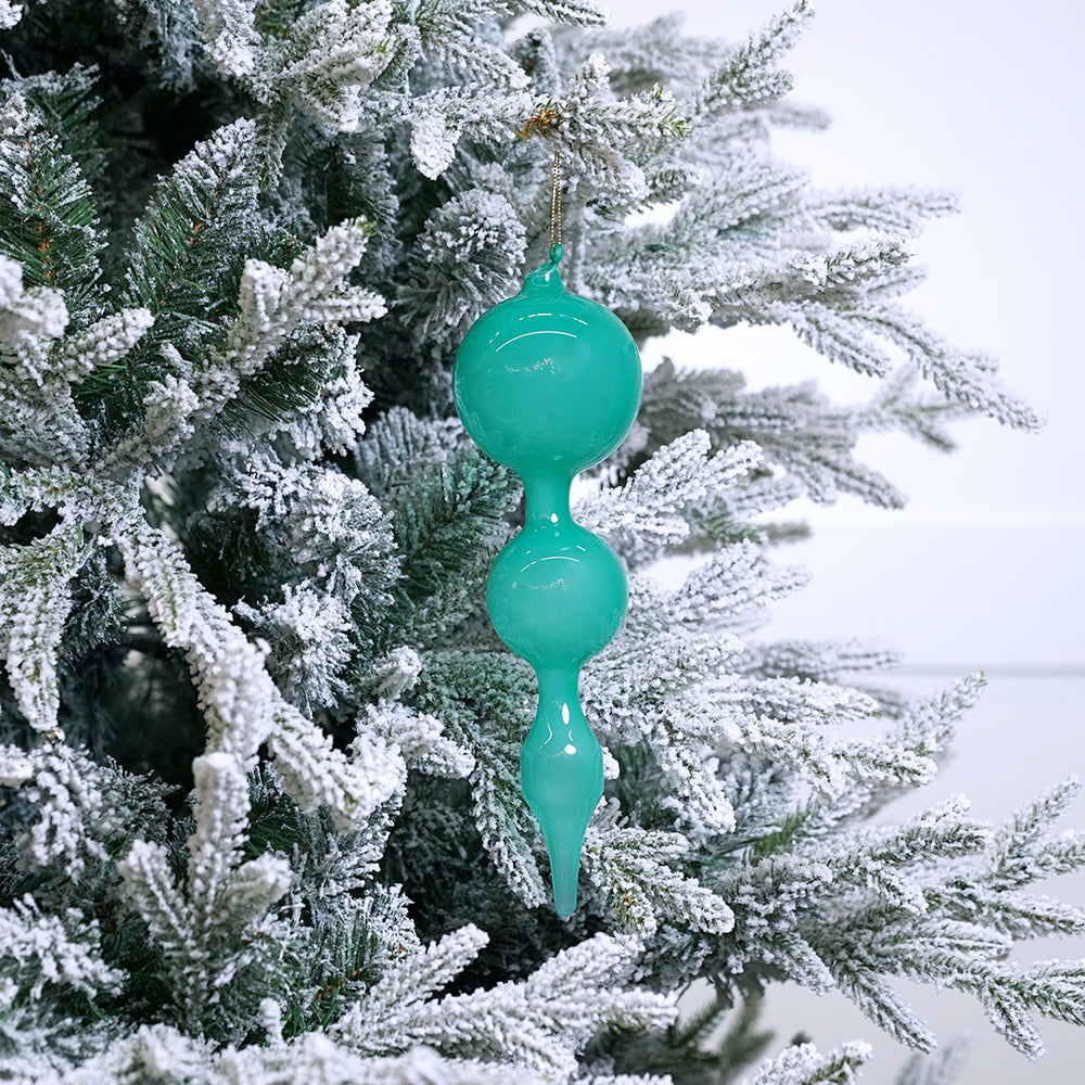 11" Teal Bubblegum Glass Finial