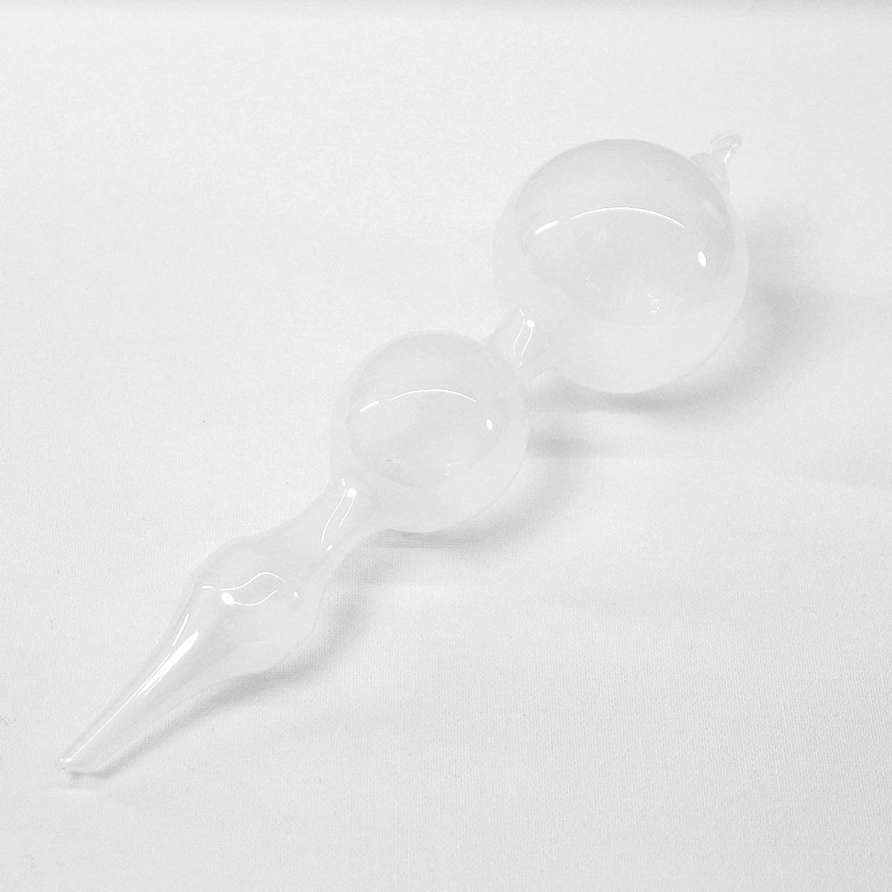 11" White Bubblegum Glass Finial