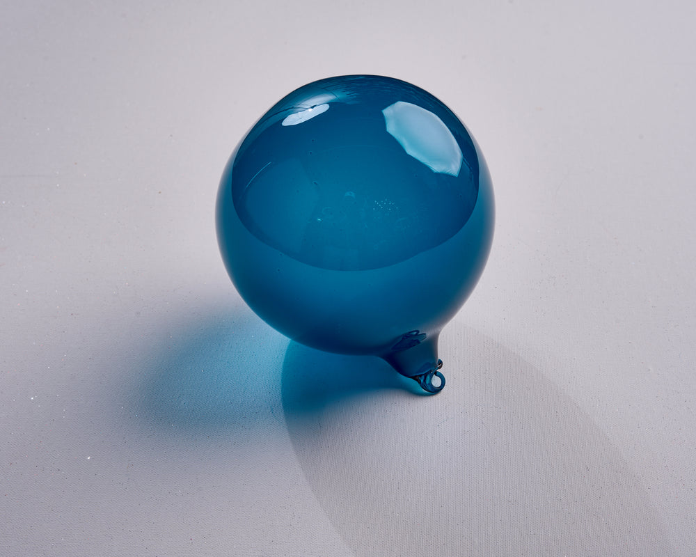 6" Blue Bubblegum Glass Ornament