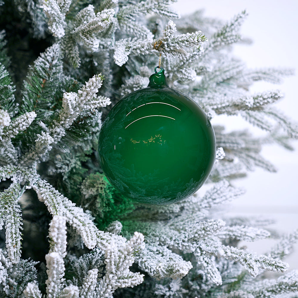 6" Emerald Bubblegum Glass Ornament