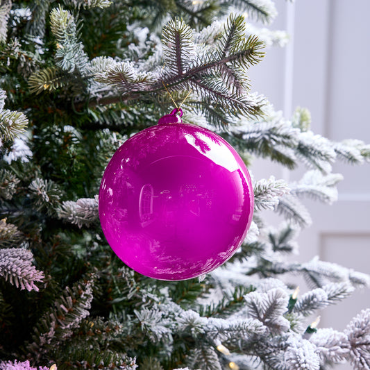 Adorno de cristal color chicle fucsia de 6"